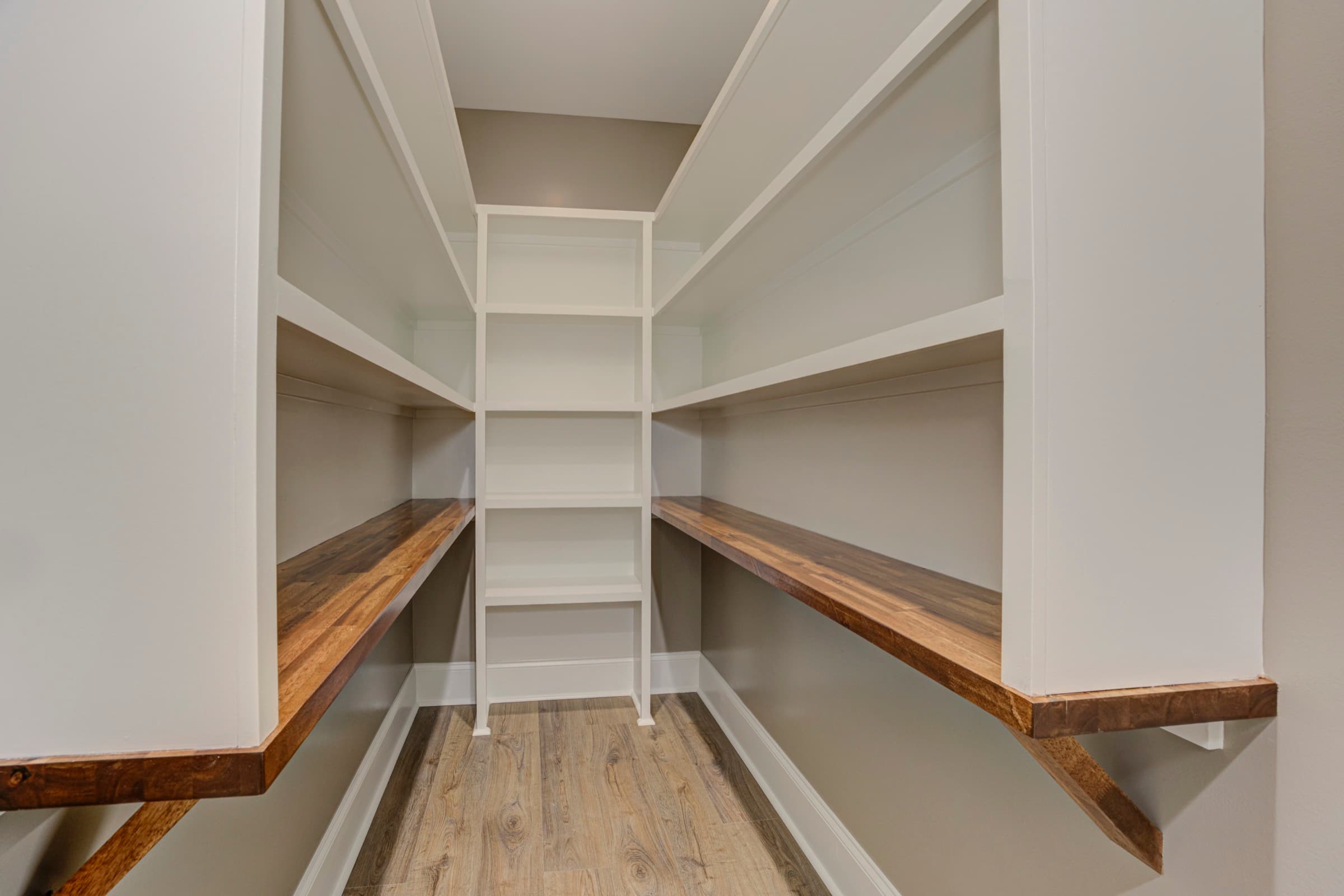 Craft detail: Custom white-oak pantry shelving